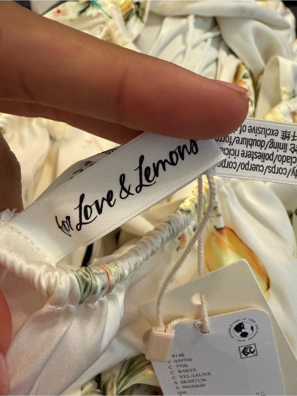 For Love & Lemons White Lemon-Print Halter Top - Picture 5 of 9